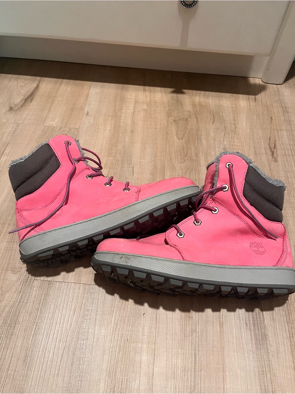Timberland Kids Pink and Gray Waterproof Boots